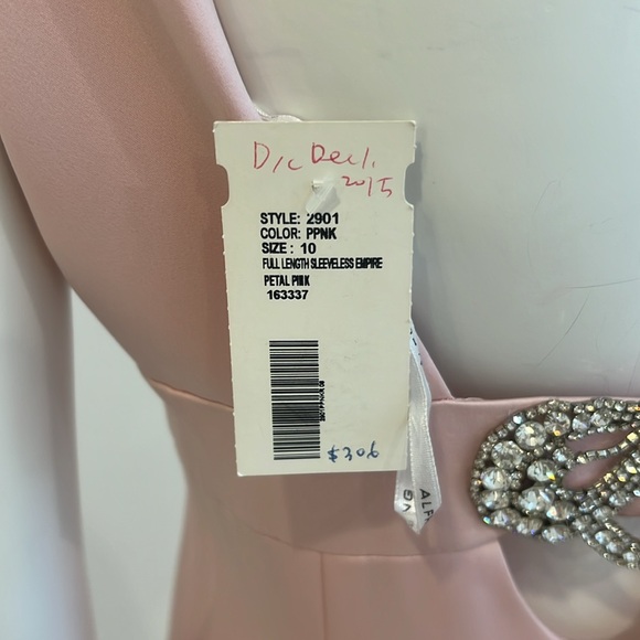 NWT SAMPLE DESSY 2901 size 10 Petal Pink Matte Satin. Pristine - Picture 6 of 8